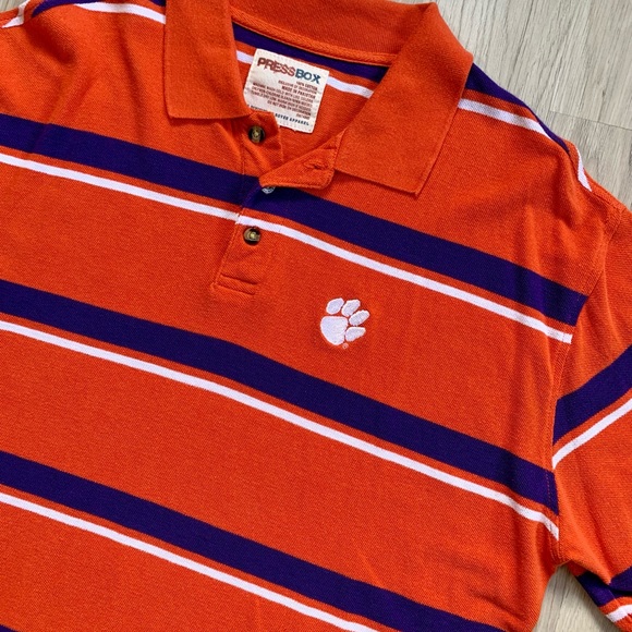 Clemson Tigers NCAA Press Box Striped Polo shirt - Picture 3 of 8